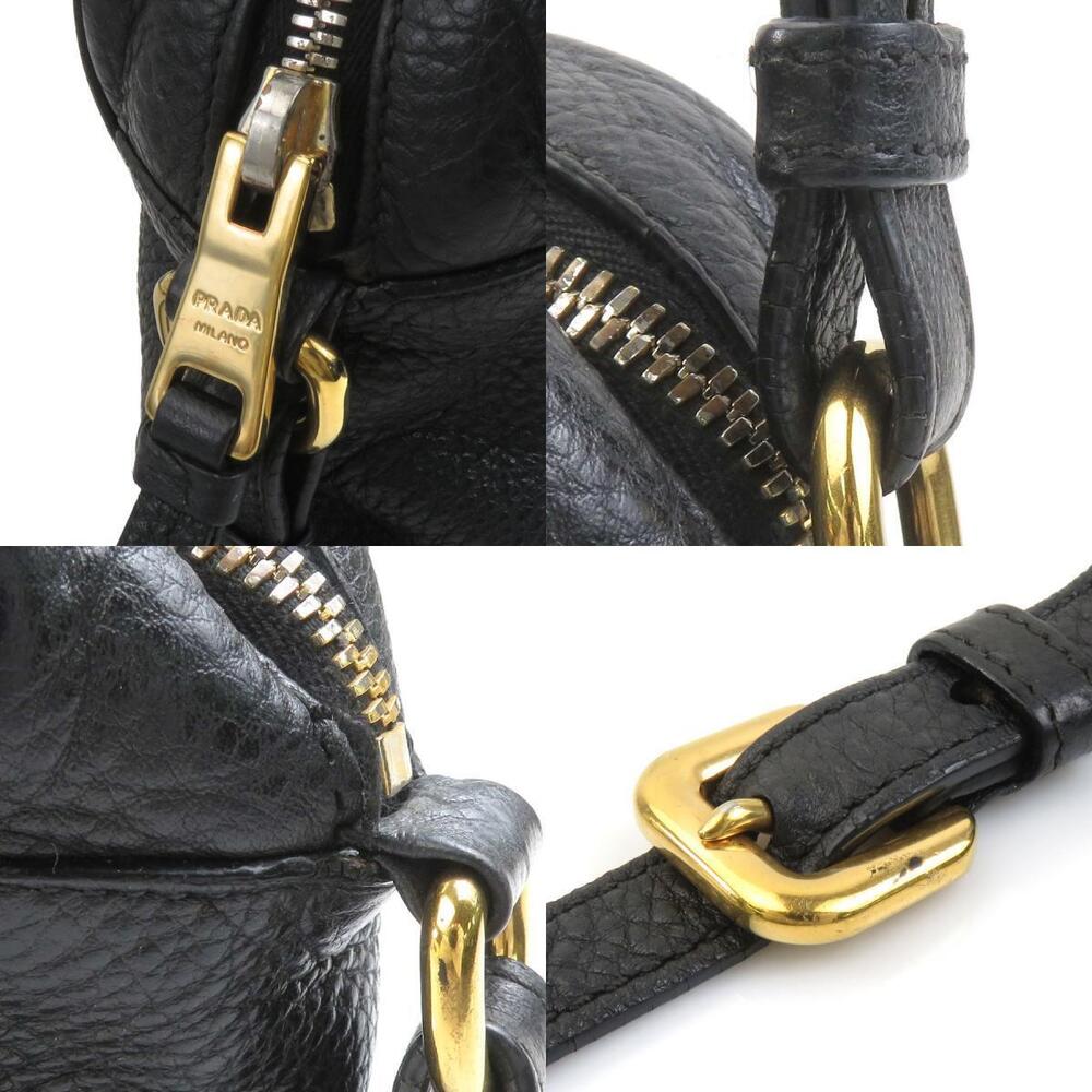 Prada crossbody shoulder bag black gold leather - Picture 4 of 4